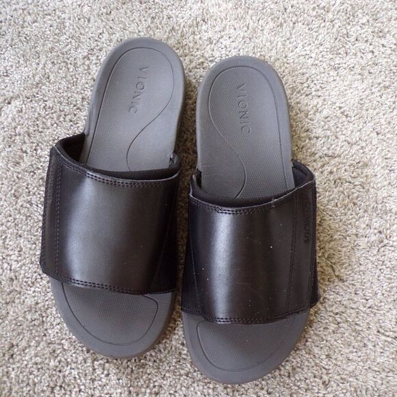 Vionic black slides sandals 42 - Picture 1 of 8